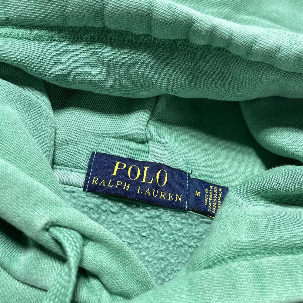 Polo Ralph Lauren Hoodie Mens Medium Green POLO 67 Graphic Sweatshirt *Flaws - Picture 6 of 13